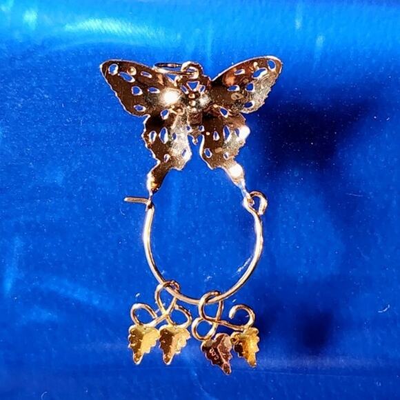 Vintage Polished Butterfly Filigree Charm Holder Pendant - Picture 6 of 9